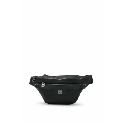 Image of HUGO Mens Nesh N Bumbag Twill Belt Bag with Metallic Stacked Logo Size One