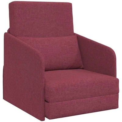 Image of vidaXL Floor Sofa Bed 2 in 1 Wine Red 65x80x83 cm Fabric