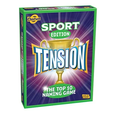 Image of Cheatwell Games Tension Sport Edition The Top 10 Naming Game Party Board For Ages 12+ Sports Trivia That Will Keep You Guessing, Red