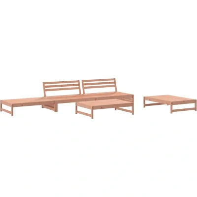 Image of vidaXL 5 Piece Garden Lounge Set White Solid Wood Pine