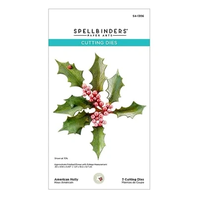 Image of Spellbinders American Holly Etched Dies from The Snow Garden Collection by Susan Tierney Cockburn