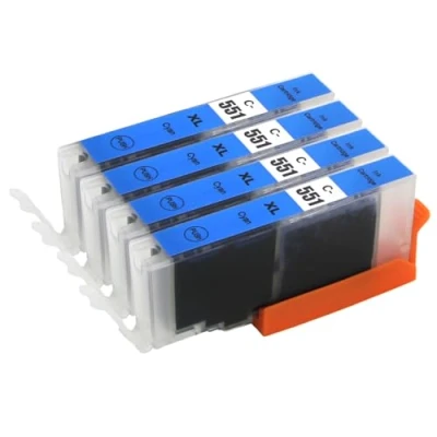 Image of Go Inks 4 Cyan Ink Cartridges to replace CLI 551C Compatible/non OEM for PIXMA Printers
