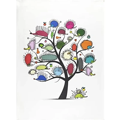 Image of Half a Donkey The Tree of Hedgehogs Large Cotton Tea Towel