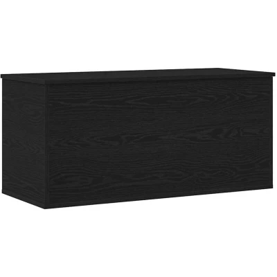 Image of vidaXL Storage Box with Lid Black Oak 100x42x46 cm Engineered Wood