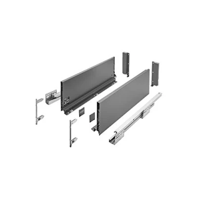 Image of GTV Axis Pro Drawer System I Set with Full Extension and Integrated Cushioning Anthracite Load Capacity up to 40 kg Soft Close Free Access Width: 450 mm Height: 168