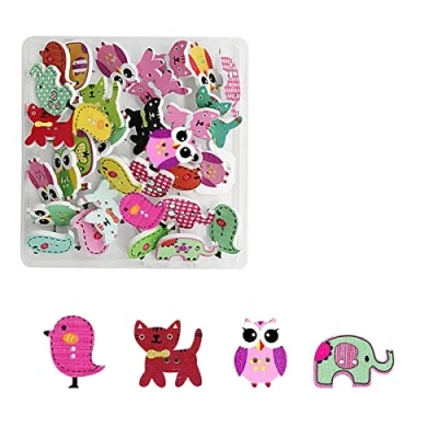 Image of Jagowa 30PCS Push Pins Animal Cute Pushpins Drawing Decorative for Photos Wall Maps Bulletin Board Cork Boards