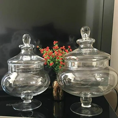 Image of Stylish 30CM DECORATIVE GLASS JAR WEDDING TABLE CENTRE PIECE SWEETS CHOCOLATE