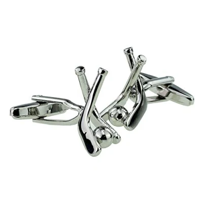Image of Hockey Sticks &amp; Ball Cufflinks Presented in a Cufflink Box