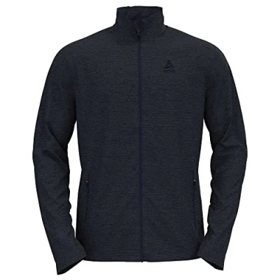 Image of Odlo Men Hooded jacket with zipper ROY, dark sapphire black stripes, L