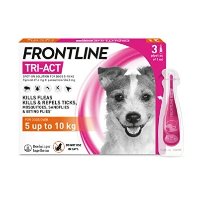 Image of Frontline Tri Act Spot On Flea Treatment For Dogs 5 10kg