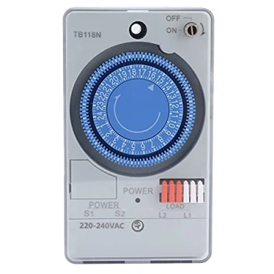 Image of 220VAC Mechanical Timer Switch, Automatic 24 Hours Programmable Lamp Timer, Indoor Outdoor Electronic for Water Heaters, Street Lamps, etc