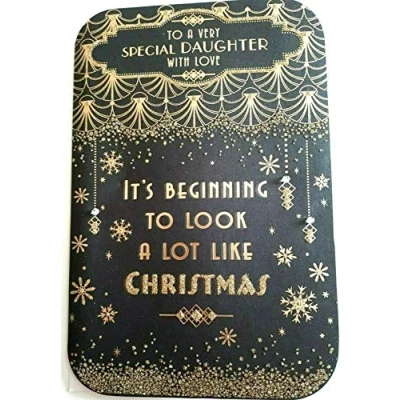 Image of Art Deco Special Daughter Glittered Christmas Card