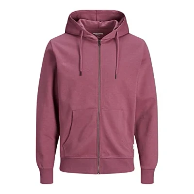 Image of JACK&amp;JONES Men&#039;s JJEBASIC Sweat Zip Hood NOOS Jacket, Hawthorn Rose, S