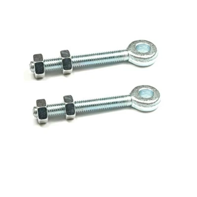 Image of Wyre Direct 2 Adjustable Gate Hinges Eye Bolts 19mm X 200mm Long 8&quot; Pair M19 Galvanised