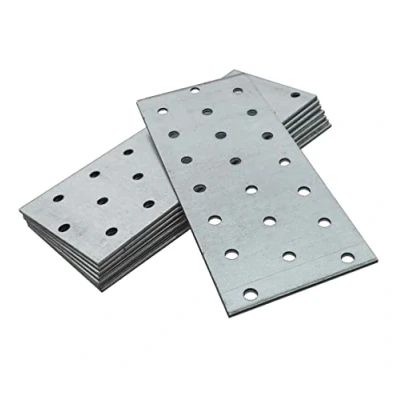 Image of OMIDEAS 10 x Flat Joining Plates (140 60 2) Connecting Perforated Metal Brace Bracket Timber Wood Fixing Galvanised Steel Repair Connector