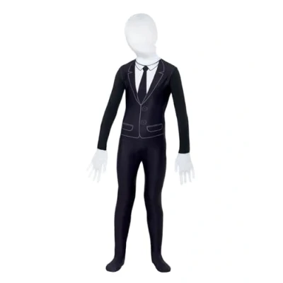 Image of Smiffys Supernatural Boy Costume, Black &amp; White with Bodysuit, Halloween Child Fancy Dress, Dress Up Costumes
