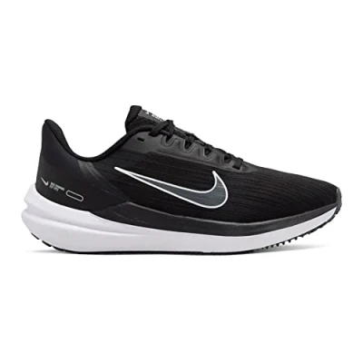 Image of NIKE Women&#039;s Air Winflo 9 Sneaker, Black White Dk Smoke Grey Pure Platinum, 7 UK
