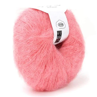 Image of Mohair Wolle, Popular Soft Knitting Angora Wool Yarn for DIY Knitting(Flesh Pink)
