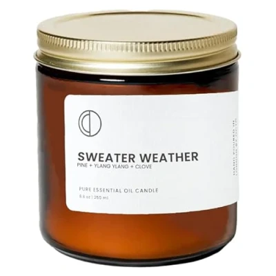 Image of OCTŌ Sweater Weather Pine + Ylang Scented Candle. Made with Essential Oils and Soy Wax. 400ml