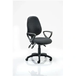 Image of Eclipse Plus III Lever Task Operator Chair with Loop Arms Charcoal