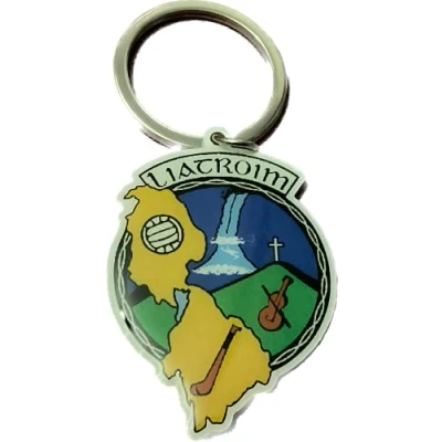 Image of LEITRIM Official ALL IRELAND GAA County crest ultra thin metal keyring