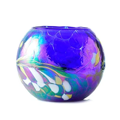 Image of The Milford Collection Friendship Nightlight Tea Light Holder Blue Small