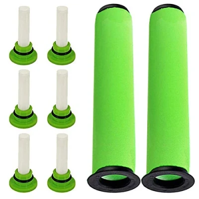 Image of SPARES2GO 2 x Washable Dirt Bin Stick Filters + 6 Fresheners for Gtech AirRam Mk2 K9 Cordless Vacuum Cleaner