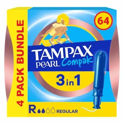 Image of Tampax Compak Pearl Tampons Regular 16CT CSx4