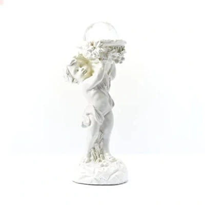 Image of HH Home Hut Solar Powered Garden Ornament Cherub Fairy Resin Figurine Statue