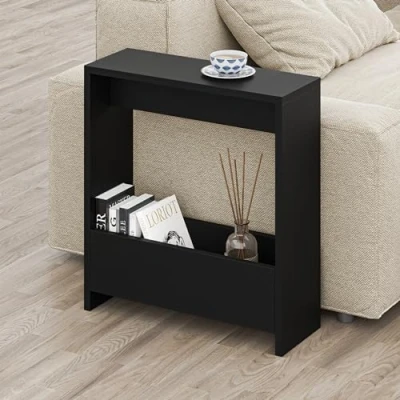 Image of HOCUS PICUS Hocuspicus Side Table with Magazine Rack for Living Room and Office Many Colour Options Side/End 55 x 20 60cm (Black)