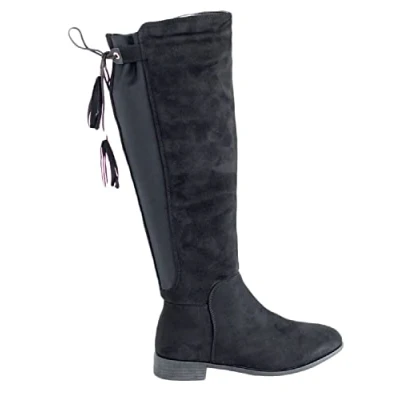 Image of sole london LADIES WOMENS FLAT FASHION ZIP FUR BOW LOW HEEL HIGH BOOTS