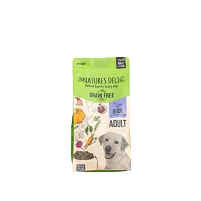 Image of Natures Deli Dry Dog Food for Adult Dogs, Grain Free Natural Complete Hypoallergenic Suitable All Breeds, Duck and Sweet Potato 2 kg