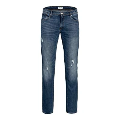 Image of JACK &amp; JONES Men&#039;s Tim Original Plus Size Slim Fit Jeans Pants 12161465 Blue Denim