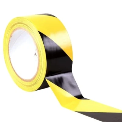 Image of GTSE Hazard Tape Black and Yellow, 50mm (2&quot;) x 33m, Strong Adhesive Warning/Caution Tape, Floor Marking 1 Roll…