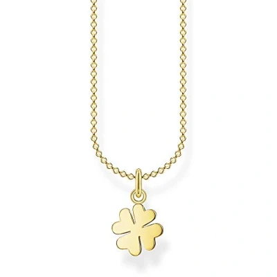 Image of Thomas Sabo Women&#039;s 925 Sterling Silver Clover Necklace 45 cm gold