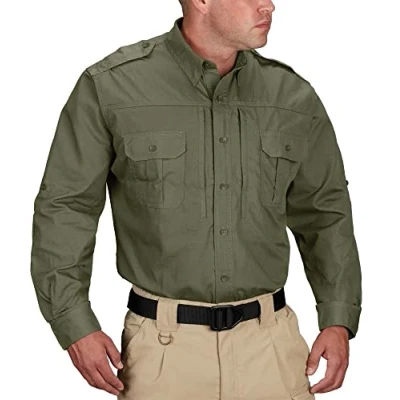 Image of Propper Men&#039;s Long Sleeve Regular Tactical Shirt, Olive, M UK