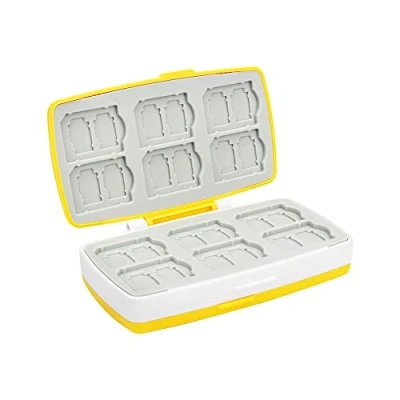 Image of PROfezzion SD Card Holder, 72 Slot Case, Cards Storage for 24 SDXC SDHC + 48 Micro SDHC/TF(YELLOW)