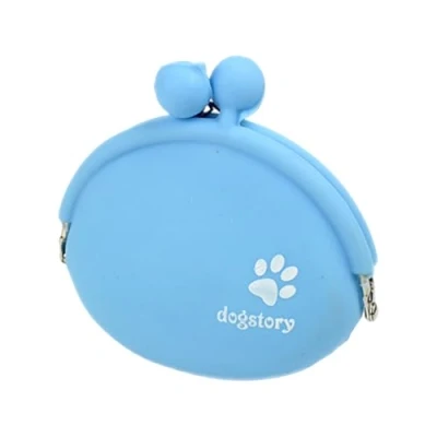 Image of Shienfir Silicone Dog Treat Bag Dishwasher Safe Pet Snack Container Pouch Portable for Outdoor Training Blue