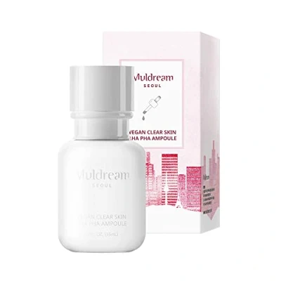 Image of Muldream Vegan Clear Skin AHA PHA Ampoule Repair Serum Visibly Reduces Pores and Spots Exfoliate for Brighter Smoother Face 55ml