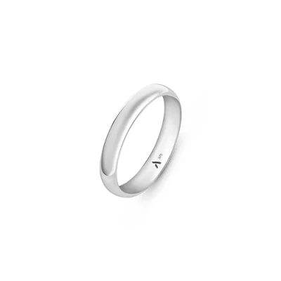 Image of Amberta Allure Women 9ct White Gold Wedding Ring: 3.5 mm Ring Size V