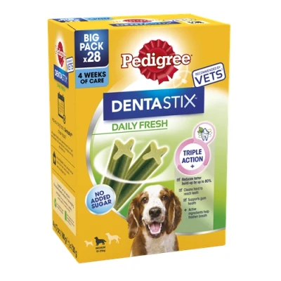 Image of Pedigree Dentastix Fresh Daily Dental Chews Medium Dog 28 Sticks