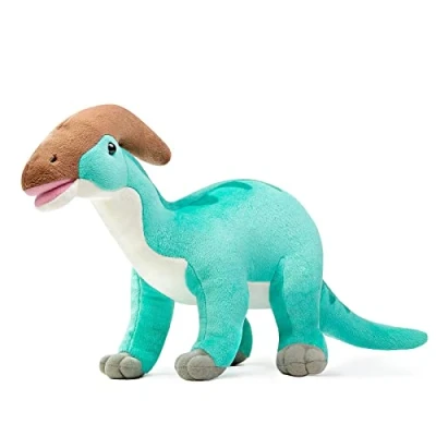 Image of lilizzhoumax Simulation Parasaurolophus Plush Toy Realistic Cuddly Stuffed Animal Dinosaur Cute Soft Home Decoration Animals Collection birthday Gift for Kids 39cm/15