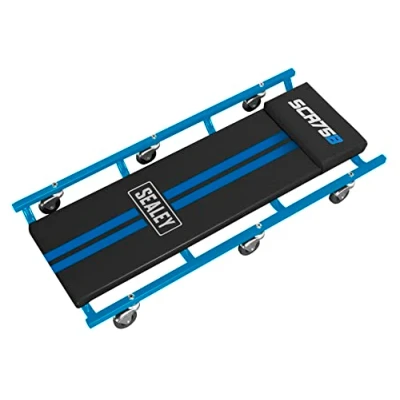 Image of Sealey 36&quot; Deluxe American Style Creeper with Steel Frame &amp; 6 Wheels Blue