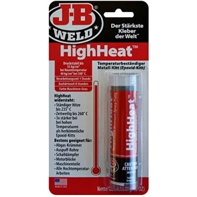 Image of J B Weld 8297 DEU HighHeat, Heat Resistant epoxy Metal Putty for All high Temperature Jobs, Gray, one Size