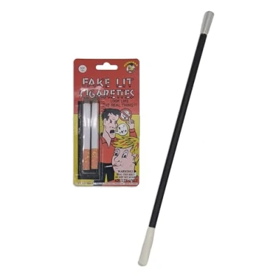Image of ihoot Cigarette Holder and Fake Cigarettes Bundle Fancy Dress for Adults, Flapper Halloween Costumes, Prank Cigarettes, Evil Dog Lady 1920s Accessories Women