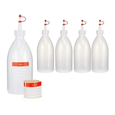 Image of Octopus 5x 500 ml squeeze bottles, spray bottles made of LDPE with drip cap, garnish decoration bottle for kitchen, hobby or laboratory