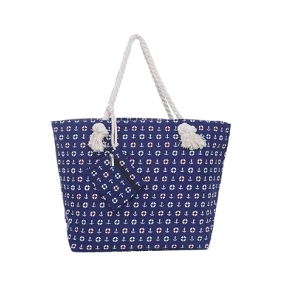 Image of DonDon Large Beach bag for women with zip Waterproof Pool tote bags Design Blue