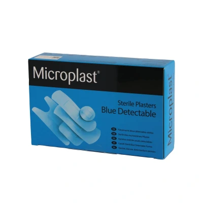 Image of Microplast Detectable Sterile Plasters, 100 Piece Set, Blue