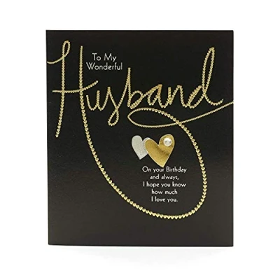 Image of Husband Birthday Card for Him Gold Detail Design