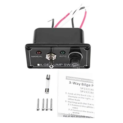 Image of Marine Electrical Witch Panel, 12v DC LED 3 Way Bilge Indicator Pump Switch Panel Manual/Off/Auto for Boat Automatic